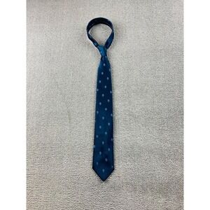 Vintage Philippe Longet Tie Men Blue Abstract Starburst Paris New York Formal
